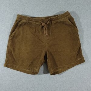 Katin Ward Waffle Cord Shorts Men's Size Medium Coffee Brown Elastic Waist